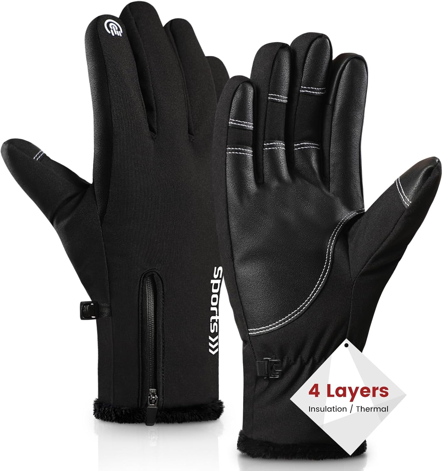 Warm Touchscreen Ski Gloves by Trifabricy
