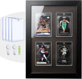 Trading Card Display Frame - Wall Mount 4-Card Wooden Case