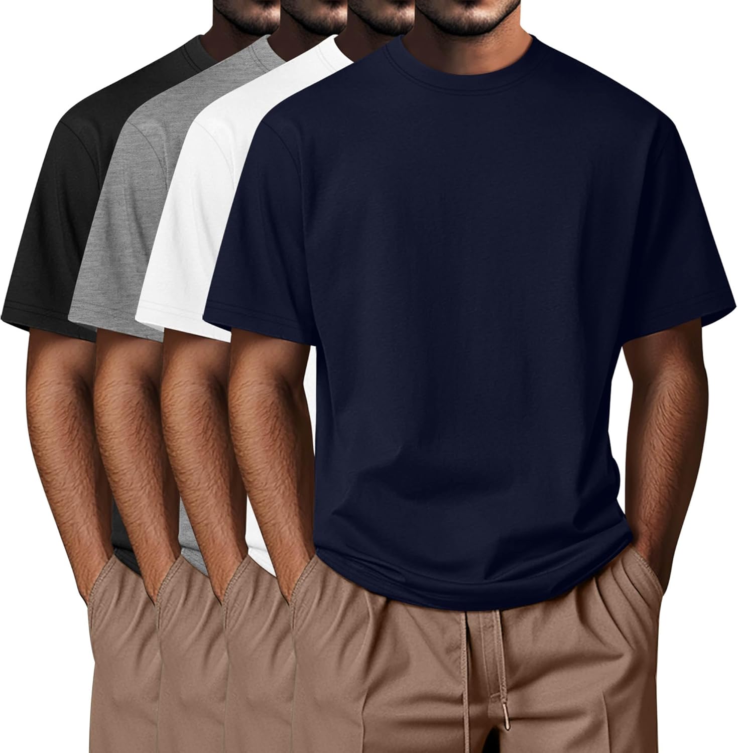 Neer Men's Big and Tall Shirts 4 Pack for Summer Comfort