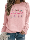 Merry Christmas Flamingo Sweatshirt for Women - Cozy Holiday Pullover