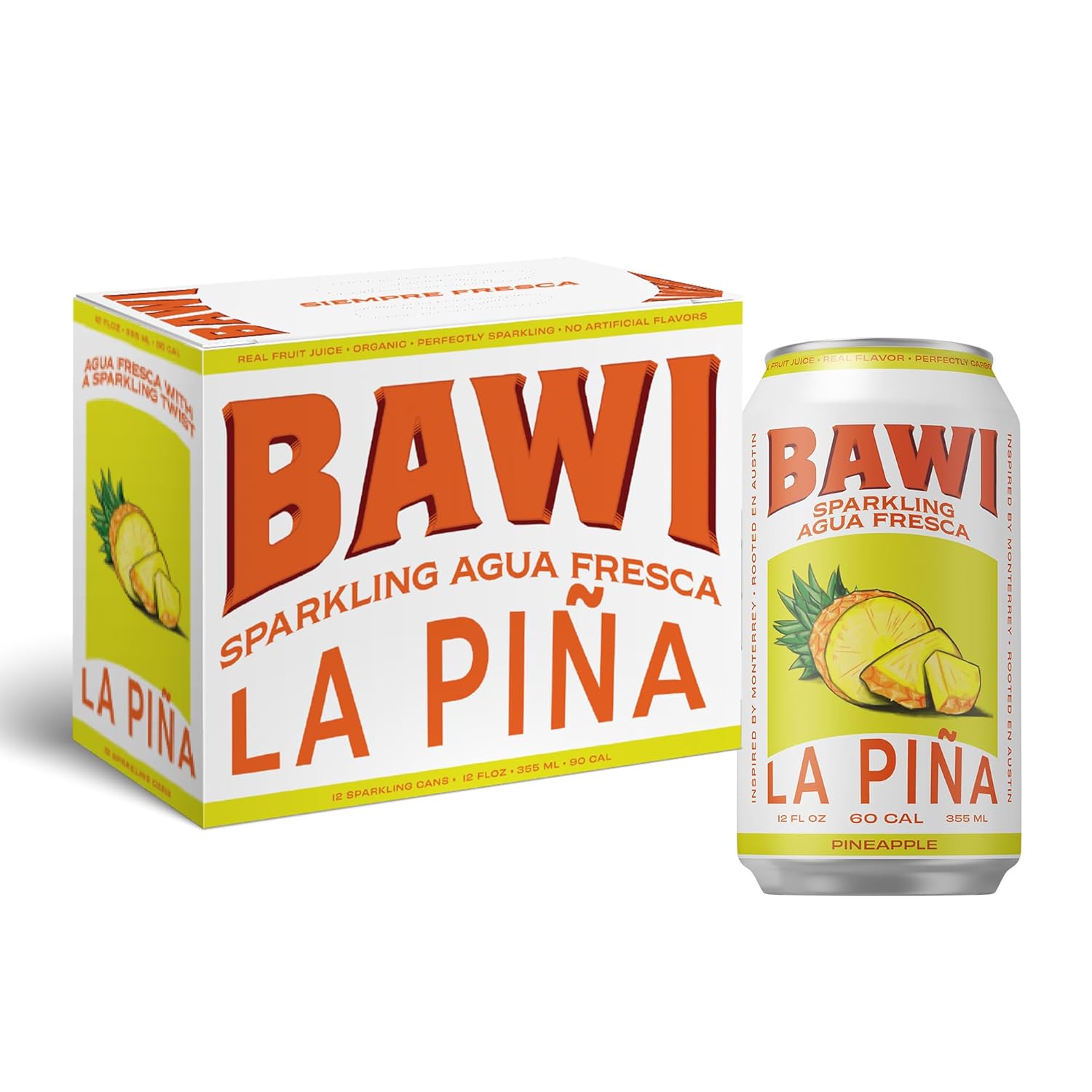 Bawi La Pina Sparkling Agua Fresca - Authentic Pineapple Drink