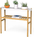 Wisuce Bamboo Shelf Indoor 2 Tier Window Tall Stand Table