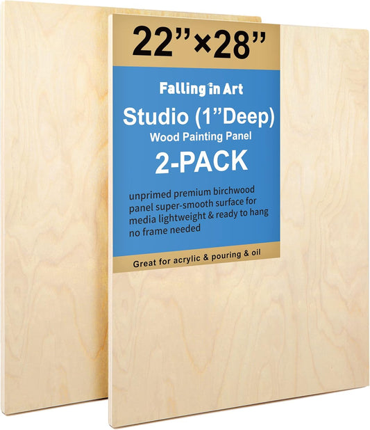 Unfinished Birch Wood Panels Kit for Painting and Crafts