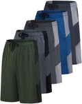Youth Dry-Fit Athletic Shorts 5-Pack for Boys & Girls - Pockets