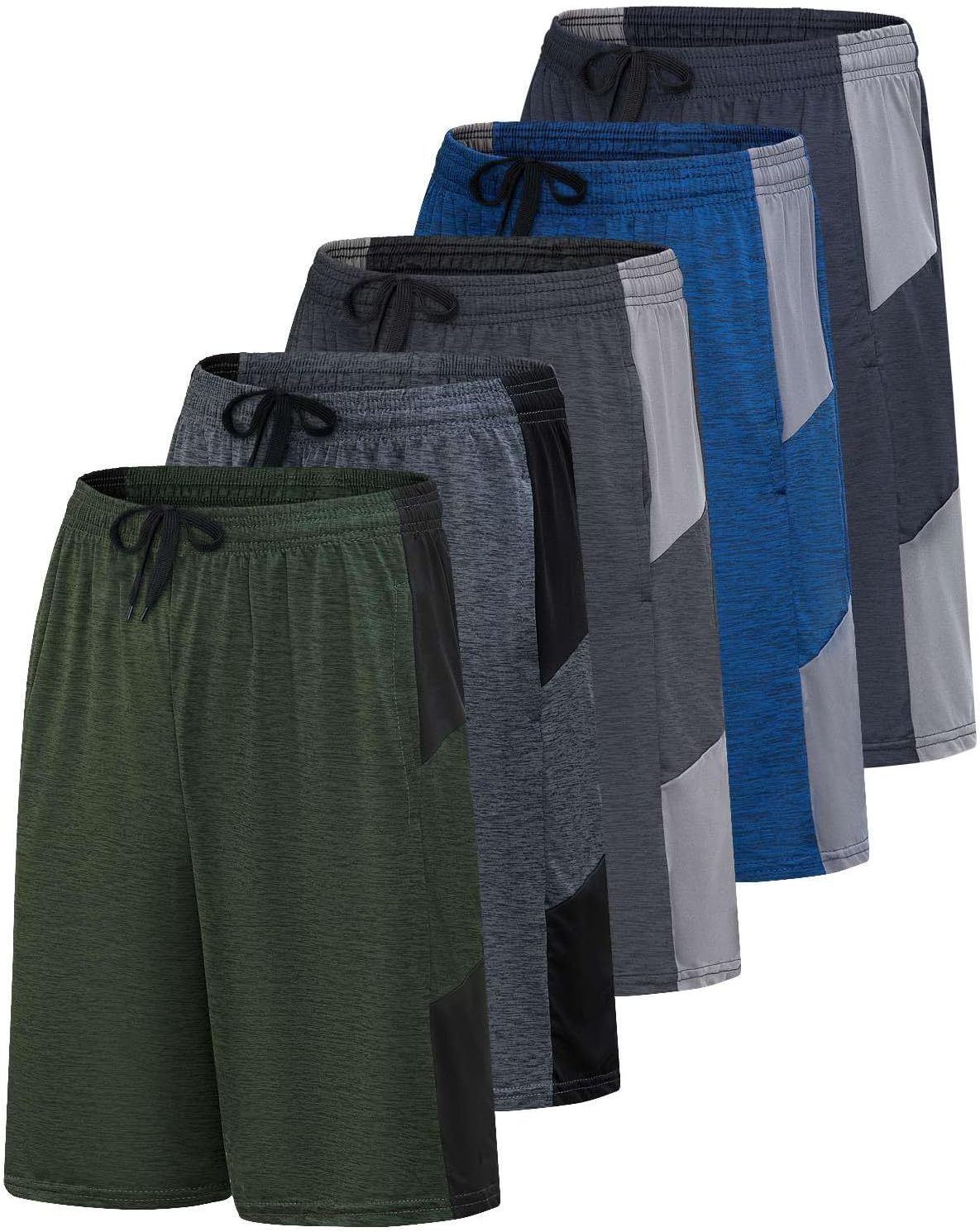 Youth Dry-Fit Active Athletic Basketball Gym Shorts with Pockets
