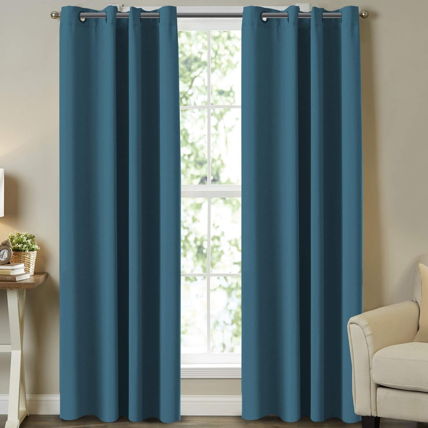 Turquoize Dark Teal Blackout Curtains for Bedroom and Patio