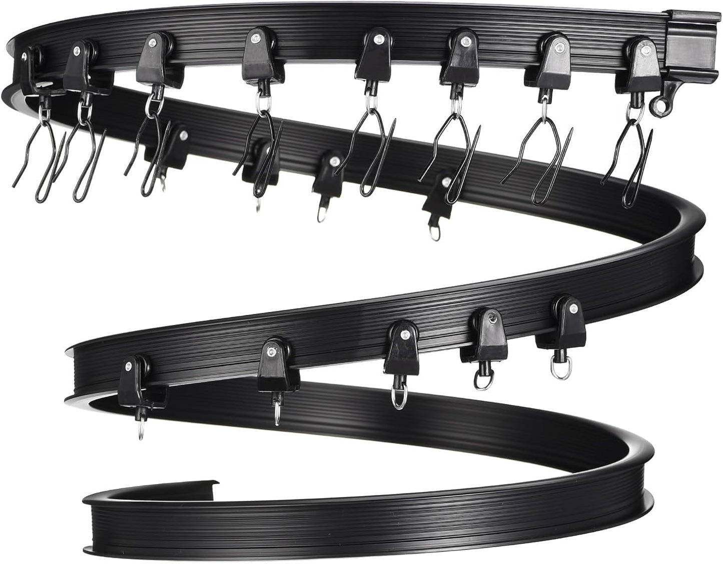 Flexible 13ft Black Curtain Track - Bendable for Bay Windows & Room Dividers