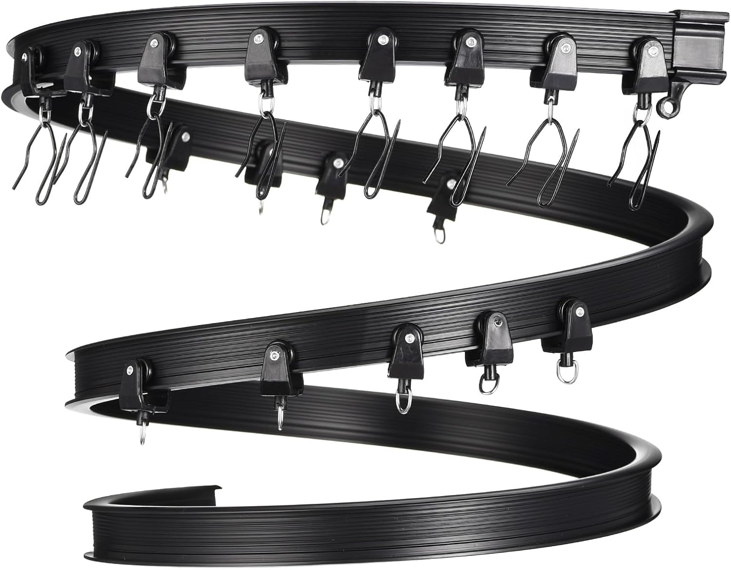 Flexible 13ft Black Curtain Track - Bendable for Bay Windows & Room Dividers