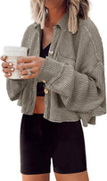 Stylish Waffle Knit Shacket for Women with Cropped Fit and Comfort
