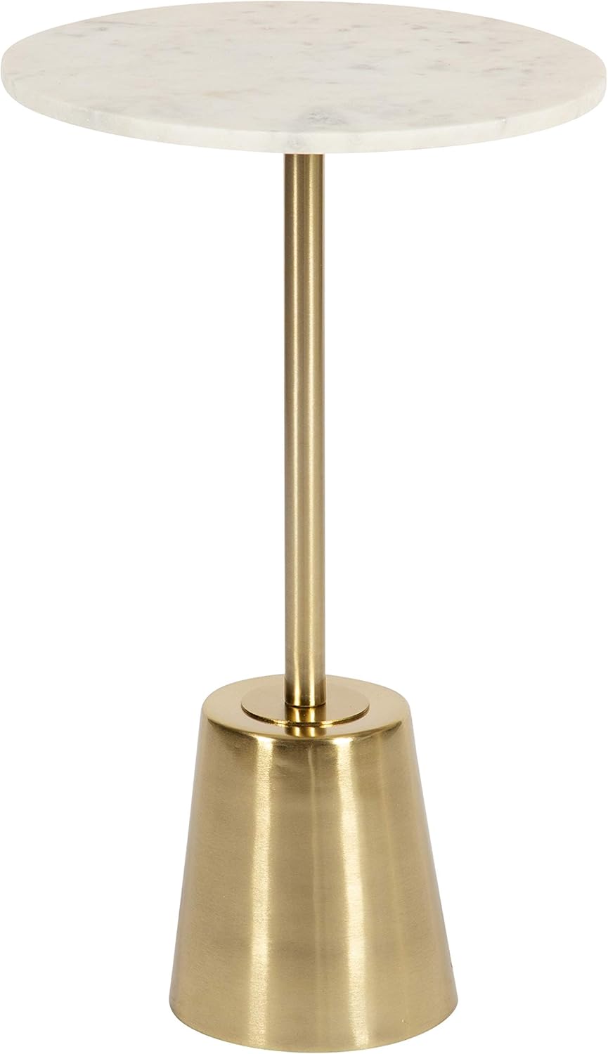 Kate and Laurel Gold Marble Side Table - Elegant Decor Accent