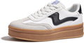 Women's Platform Suede Leather Fashion Sneakers - Thick Sole Casual