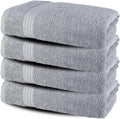 Bath Towels 30x60 in 100% Cotton Pack of 4 - Soft, Highly Absorbent