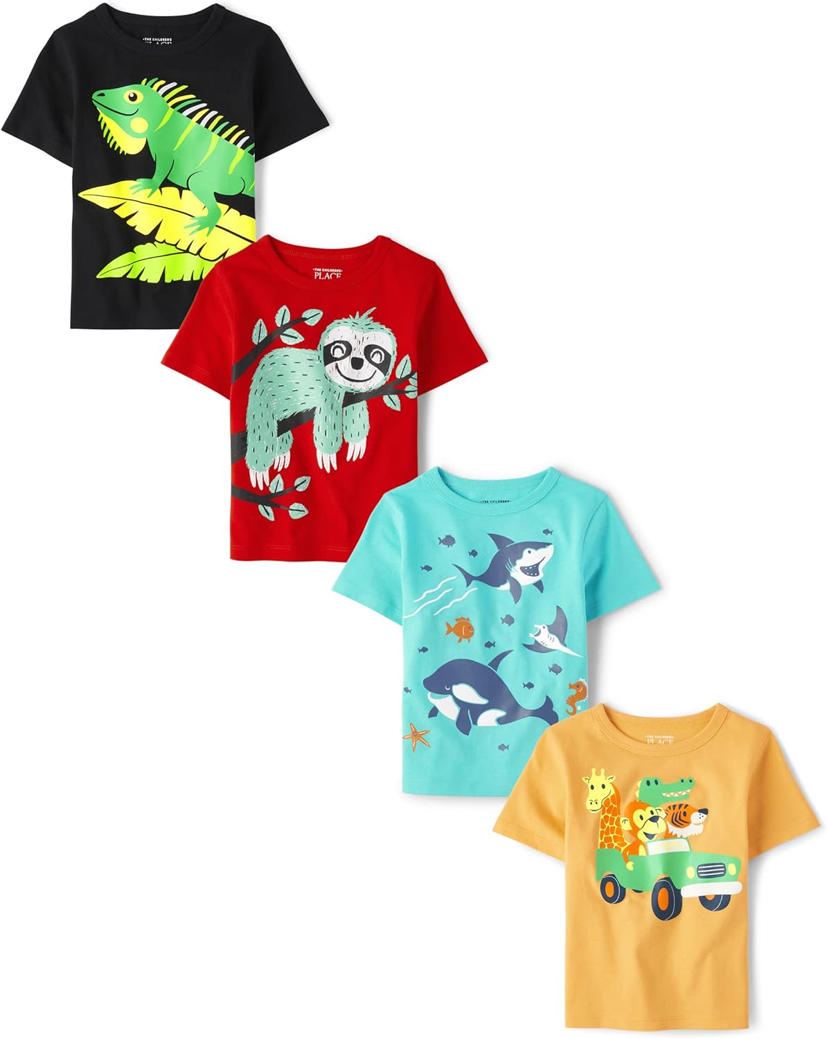 Animal Graphic T-Shirts for Baby and Toddler Boys - Multipack