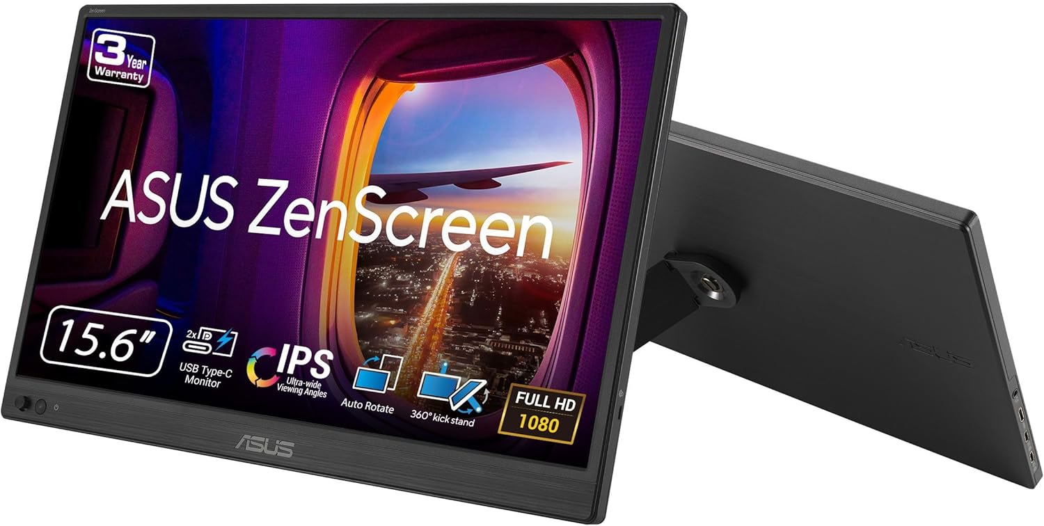ASUS ZenScreen 16 Portable USB Monitor - Full HD, Eye Care, Dual USB-C