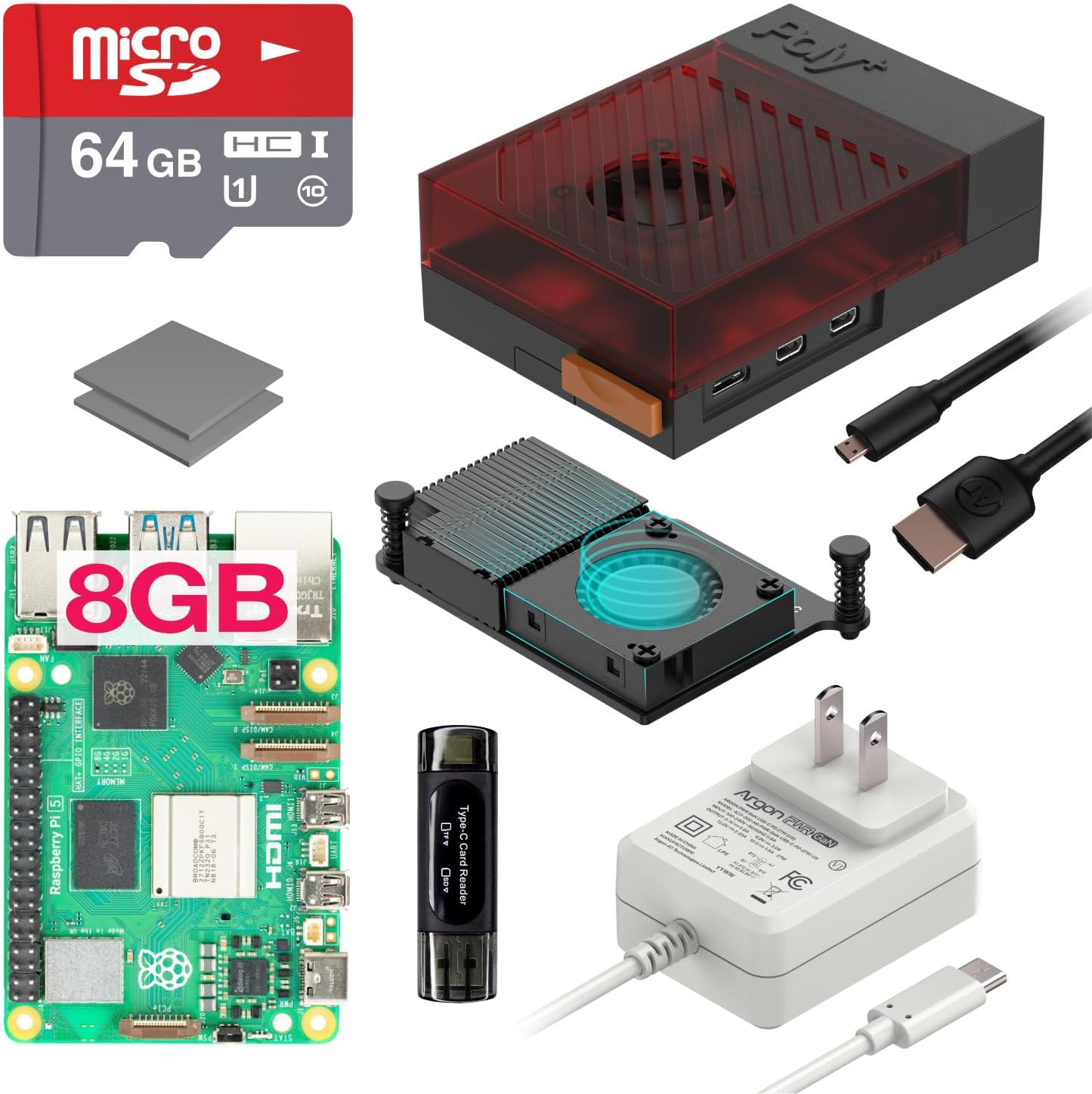Powerful Raspberry Pi 5 Starter Kit with Active Cooling System