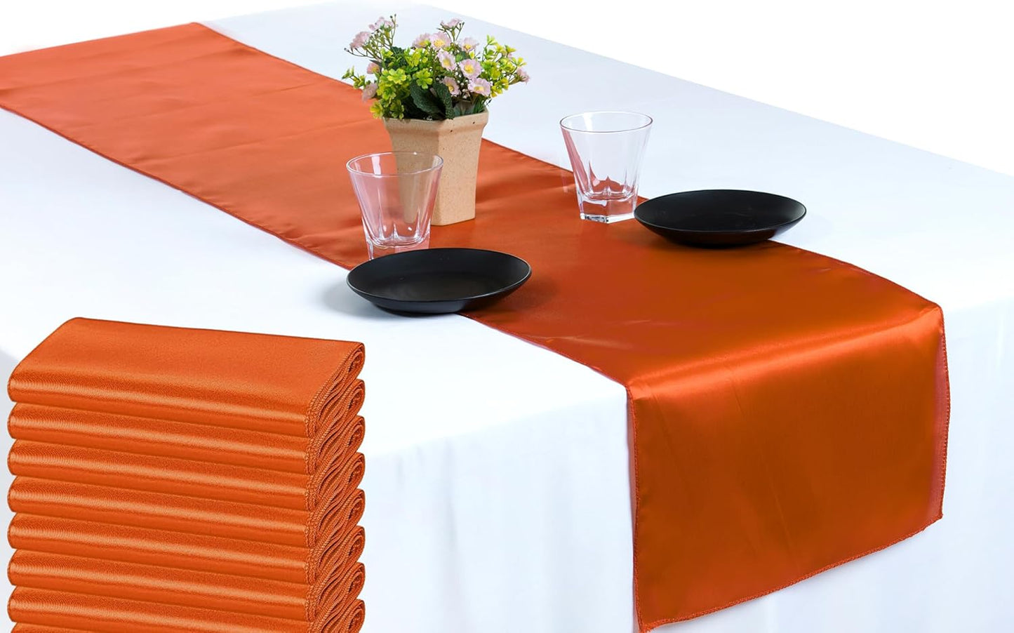 MDS 20 PCS Satin Table Runners for Elegant Event Decor