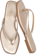 Flip Flops for Women Square Toe Flat Sandals for Women - Comfortable