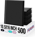 Fuxury 500 Pack Black Bubble Mailers 10.5x16 in - Durable Padded