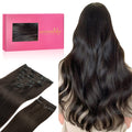 WENNALIFE Clip In Hair Extensions 16 in 150g Dark Brown - Full Volume
