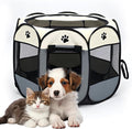 Portable Pet Play Pen for Indoor/Outdoor Security - Grey