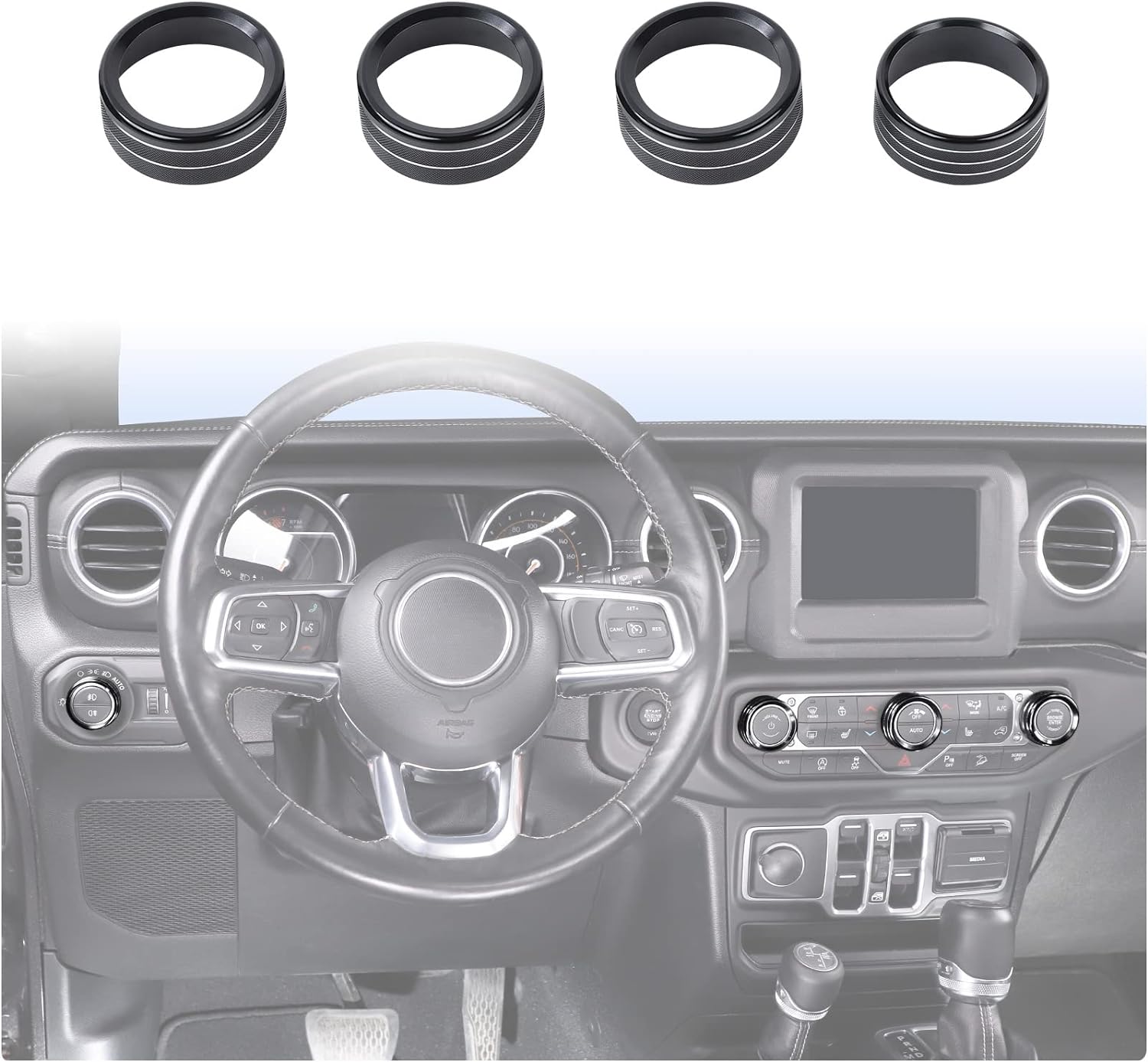 Enhance Your Jeep: Black Aluminum Trim Set