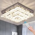 Crystal Chandeliers Crystal LED Ceiling Light 11.8in Square Flush