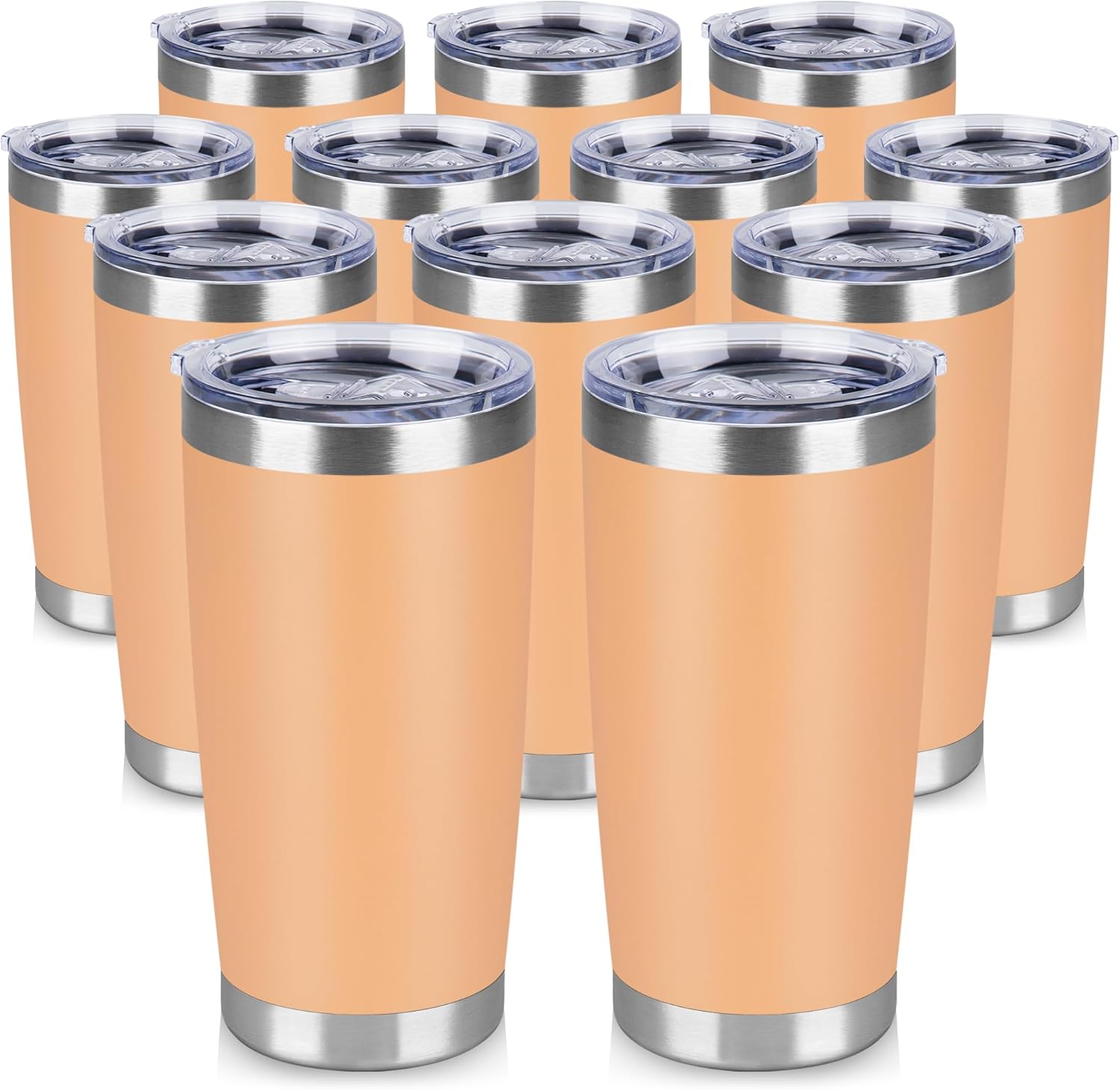 20 oz Stainless Steel Tumblers for Hot & Cold Drinks - 12 Pack