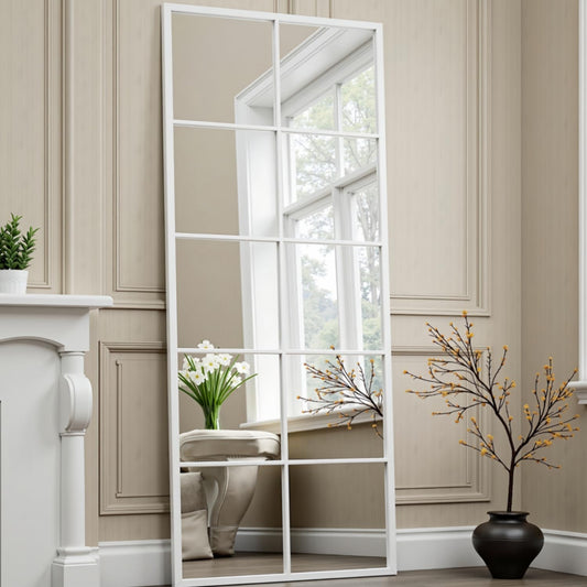 Full Length Mirror 65in Window Pane Design for Wall Decor