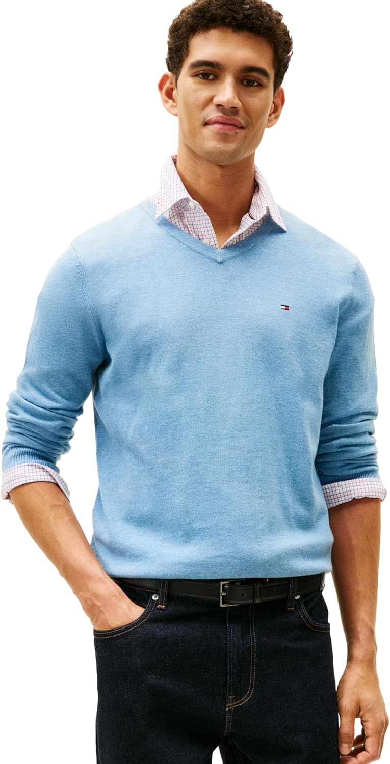 Tommy Hilfiger Mens Essential Long Sleeve V-Neck Sweater Review