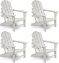 Adirondack Chair Set of 4 - Weather Resistant Folding Patio Chairs