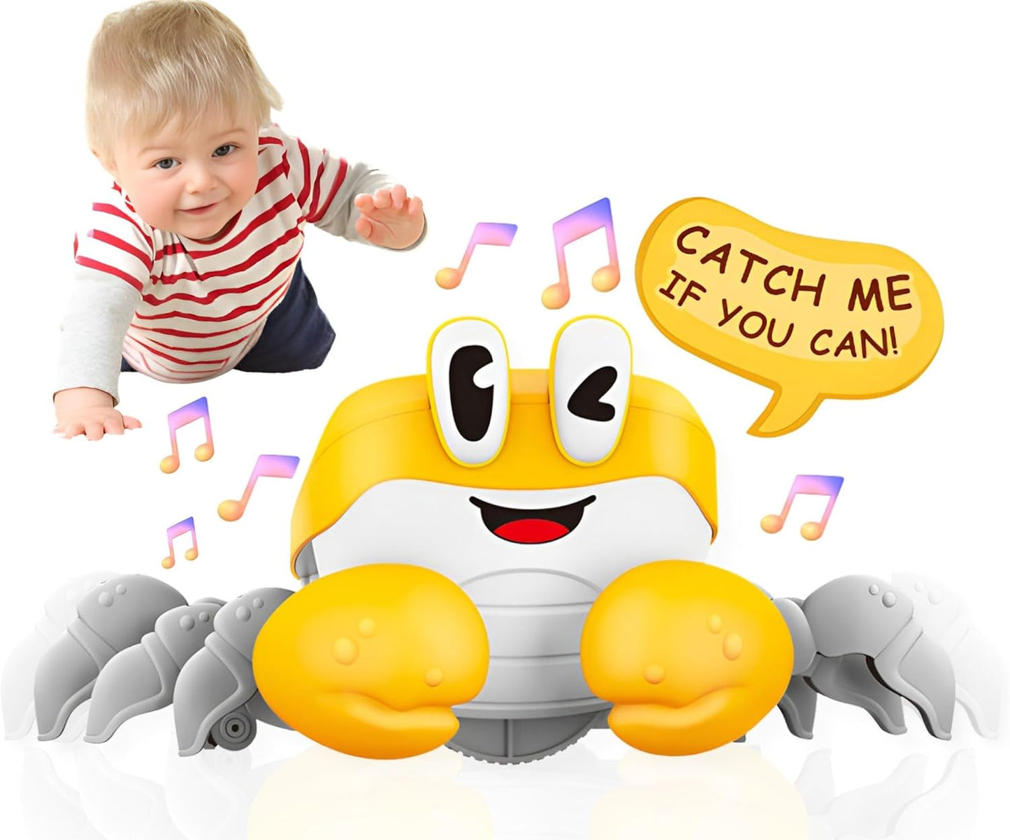Interactive Crawling Crab Baby Toy | Fun Tummy Time | Toddler Catch Me Musical