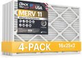 16x25x2 MERV 11 Air Filter 4-Pack - Allergen Defense Made in USA