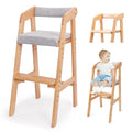 Wooden High Chair for Toddlers - Adjustable Feeding & Study Chair