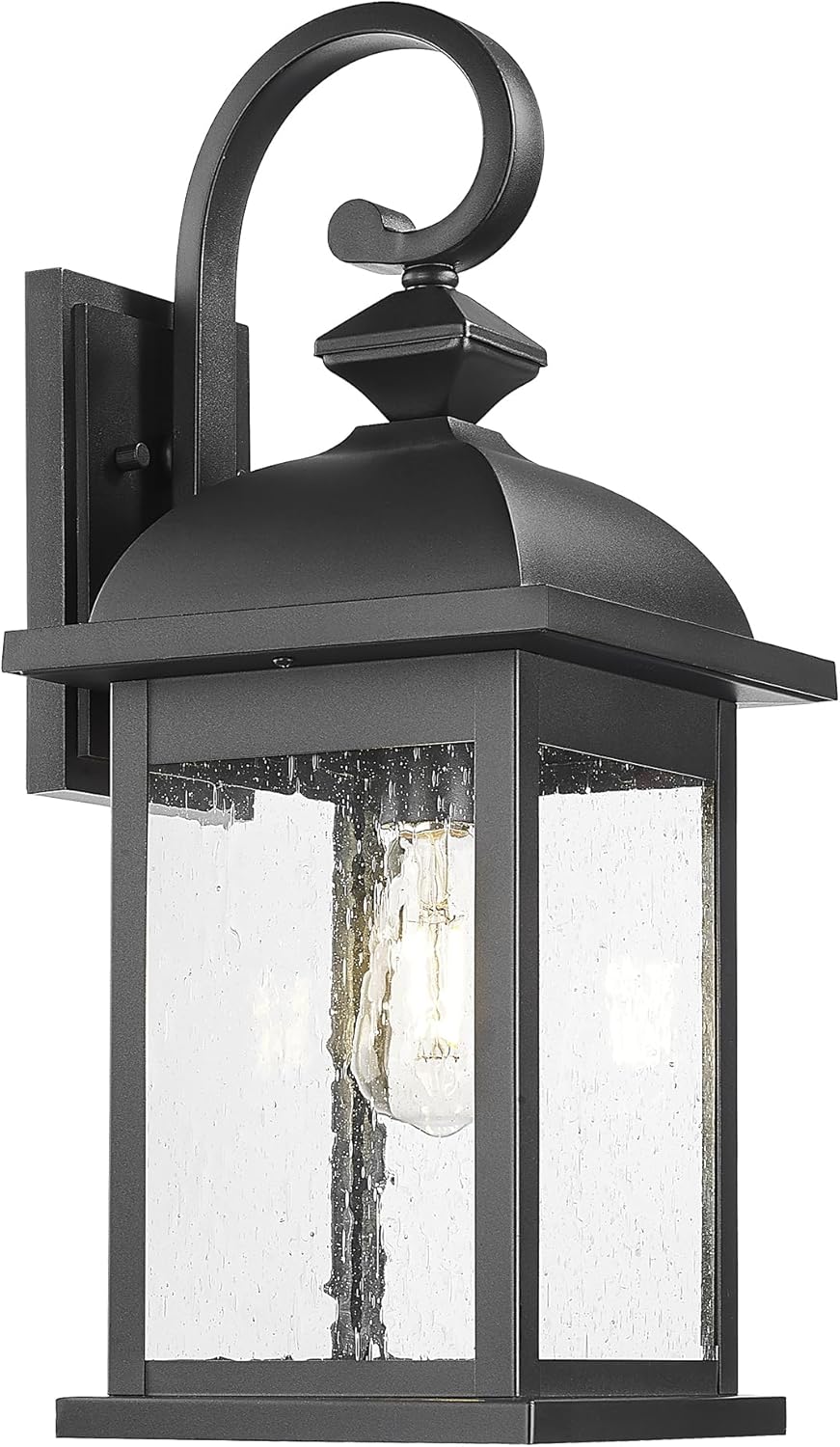 FEMILA Outdoor Wall Sconce - Large Matte Black Lantern Light
