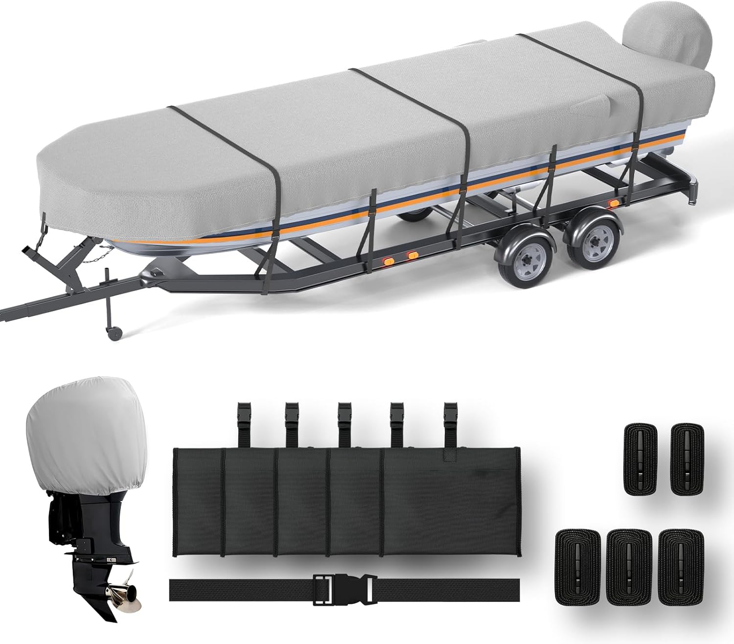 Jon Boat Cover 16ft with Motor Cover - Heavy Duty Protection