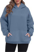 Plus Size Hoodies for Women Fleece-Lined Thick Sweatshirt (Style KW3R)