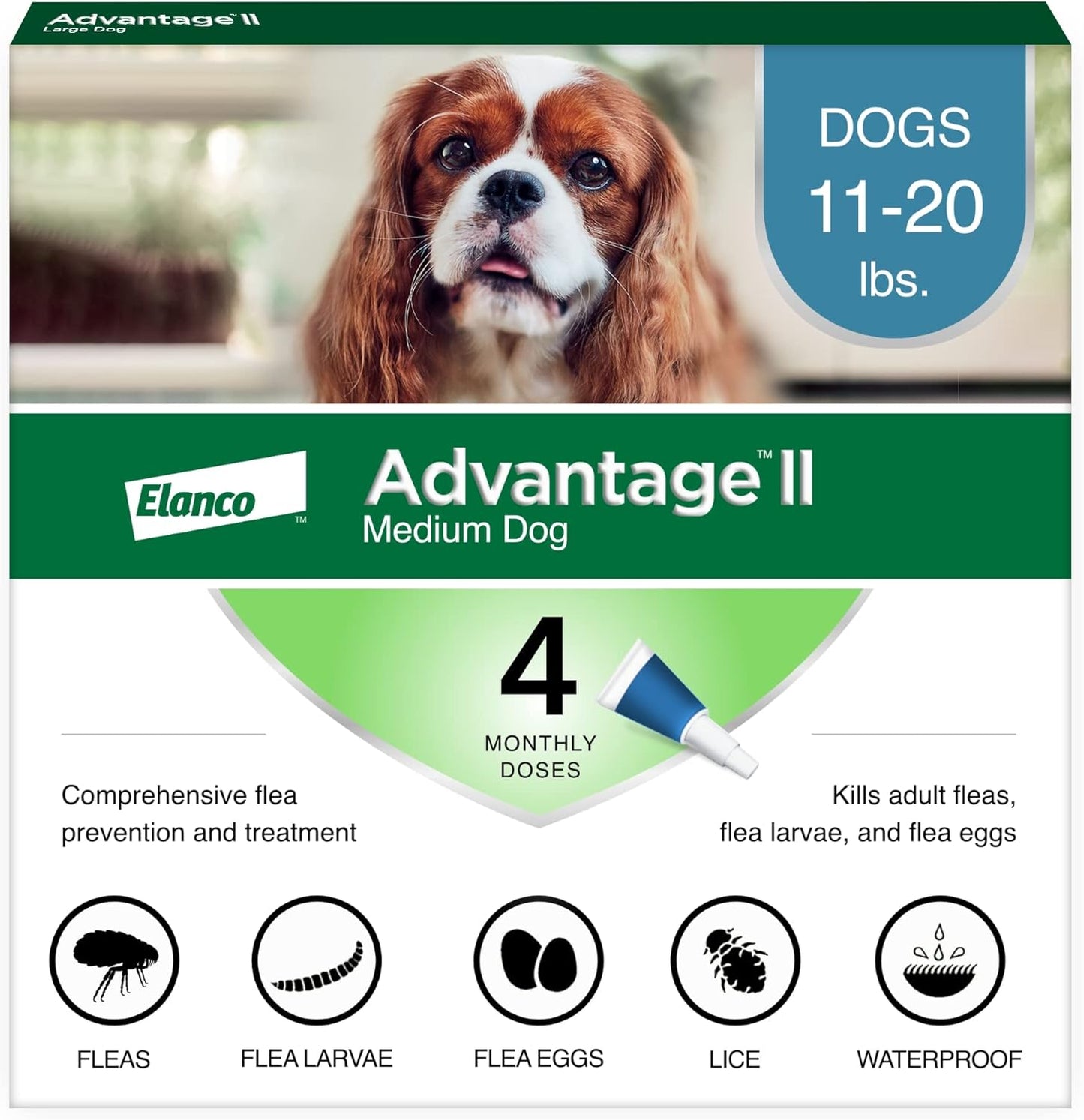 Advantage II Medium Dog Flea Treatment for Dogs 11-20 lbs