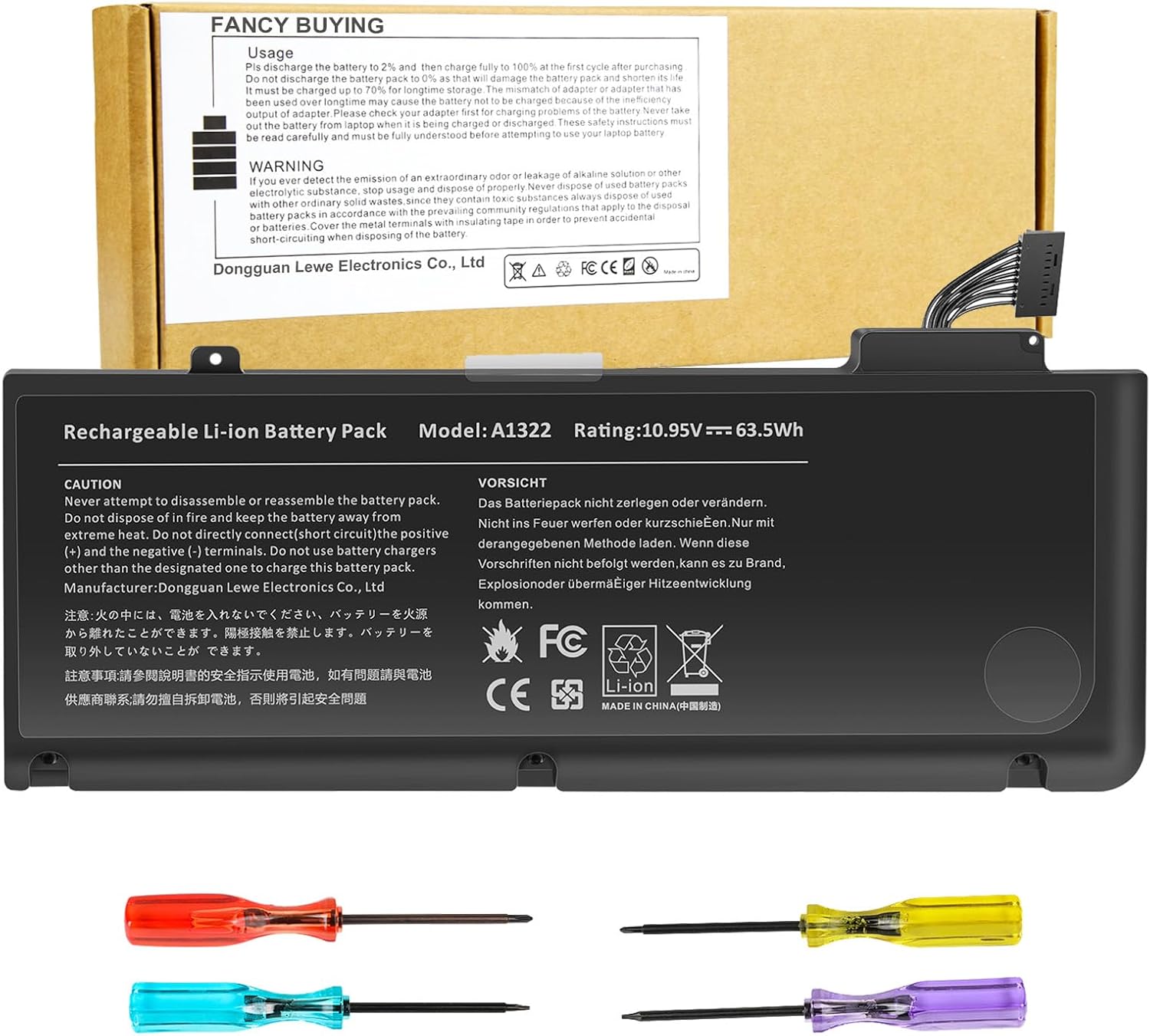 63.5Wh A1322 A1278 Laptop Battery for MacBook Pro 13 inch