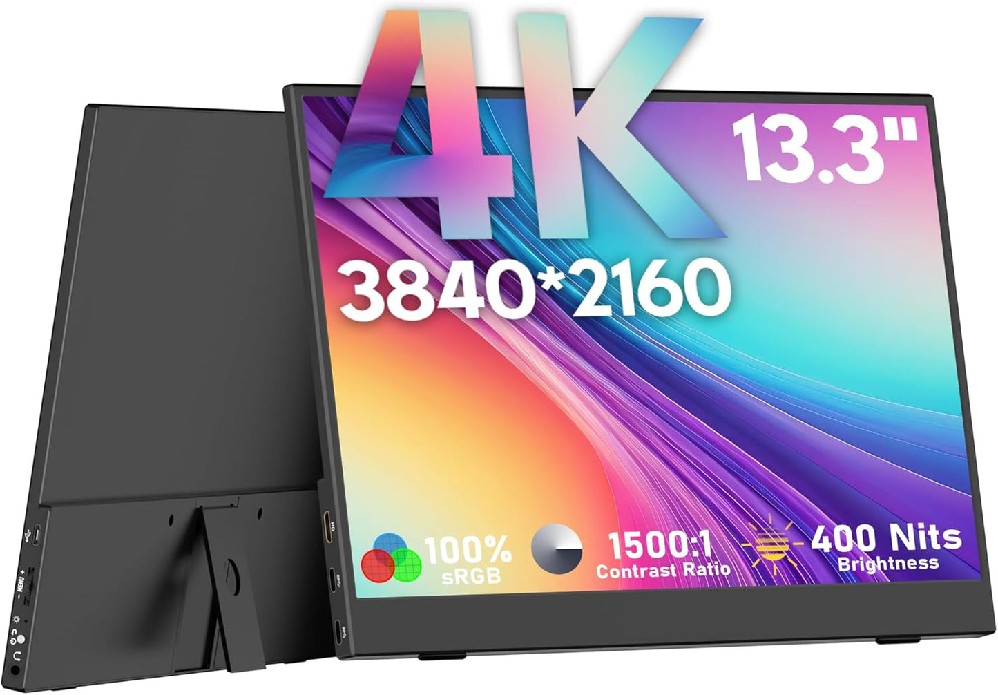 4K USB-C Portable Gaming Monitor - Stunning Visuals On-The-Go!