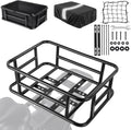 Large Rear Bike Basket with Waterproof Cover for Easy Transport