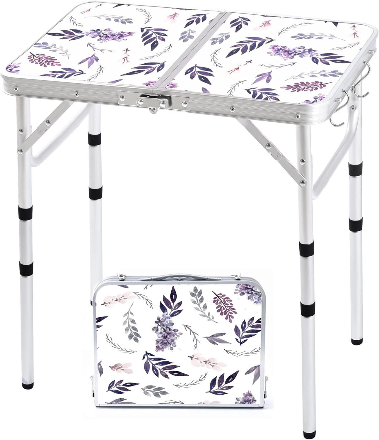Folding Camping Table 2ft Portable Adjustable Height for Outdoors