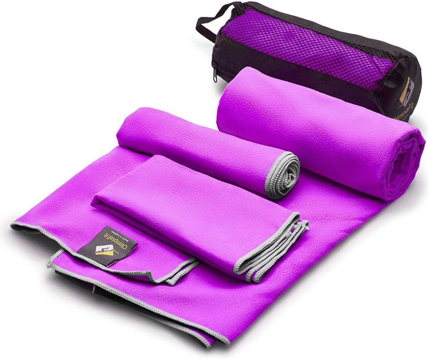 OlimpiaFit Microfiber Towel Set - Fast Dry Lightweight Trio
