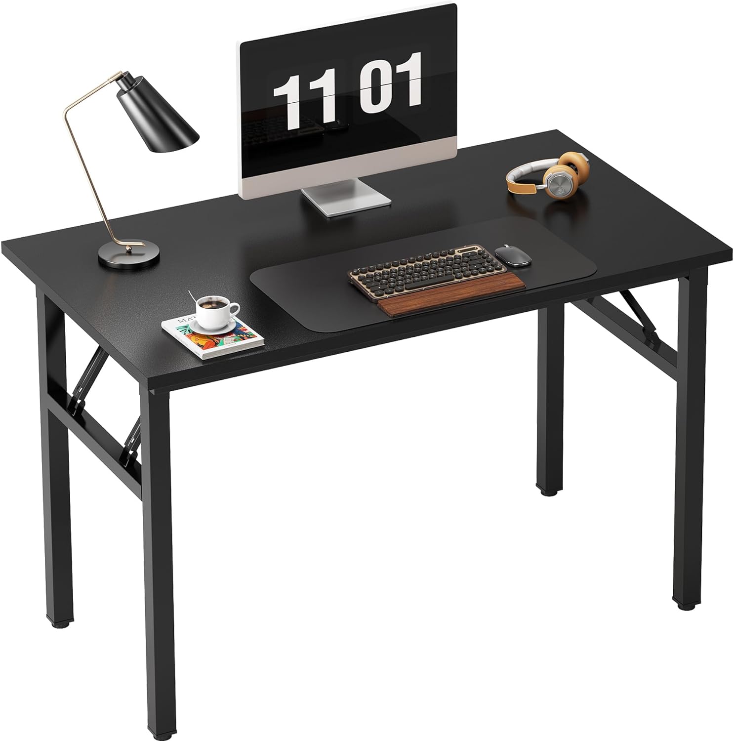 Folding Computer Desk - 39.4 Inch Space-Saving Work Table