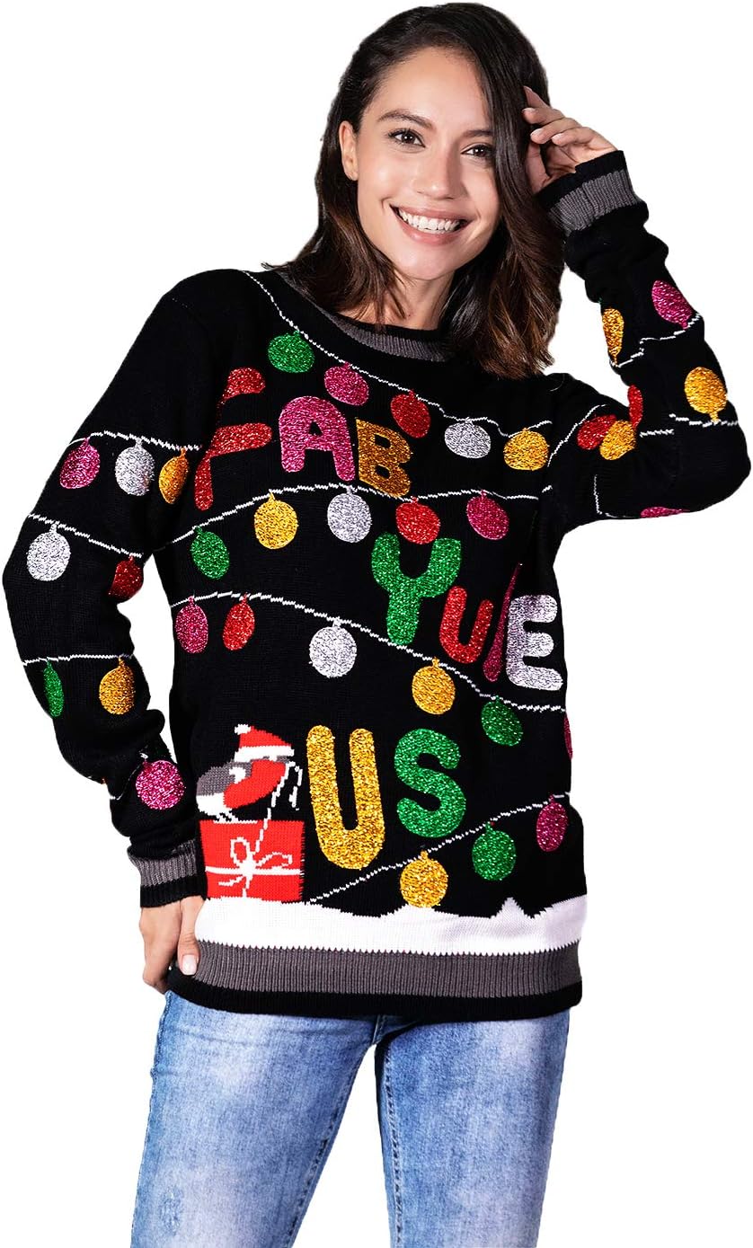 Ugly Christmas Sweater for Men and Women, Festive Hoodie Pullover