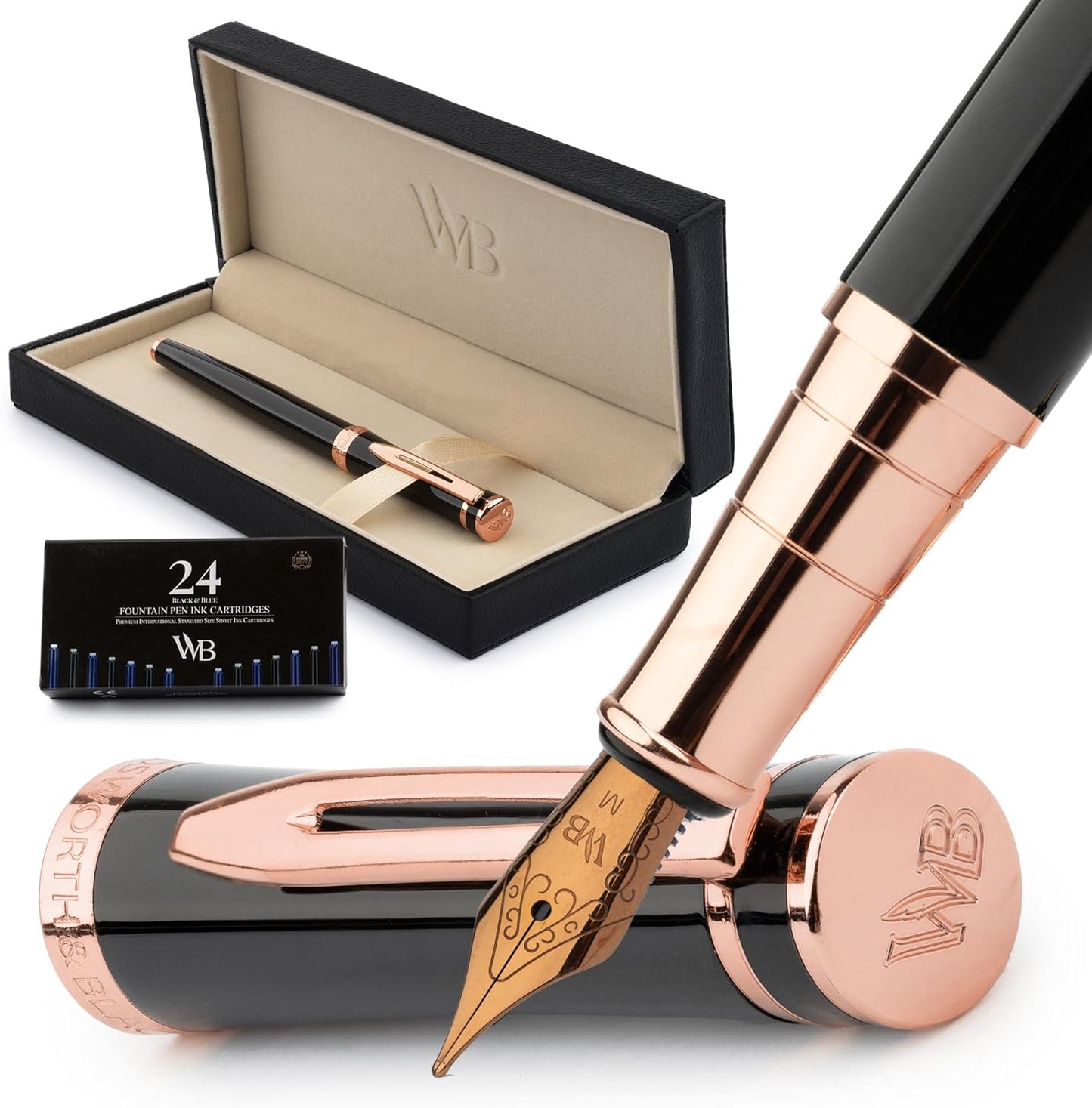 Elegant Wordsworth & Black Fountain Pen Set for Effortless Writing
