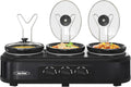 3 x 1.5 Quart Triple Slow Cooker Buffet Server - Cook 3 Dishes
