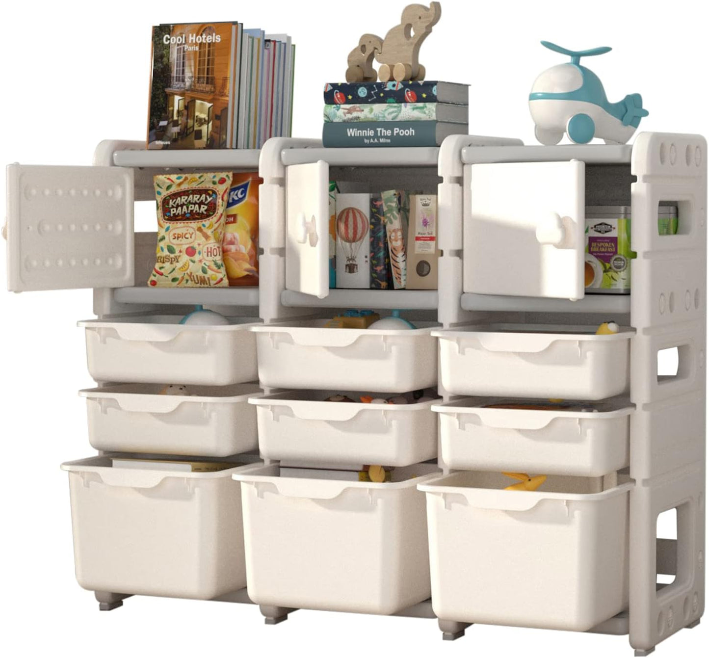 UNICOO Kids Shelves for Toy Organizer and Bookshelf Storage
