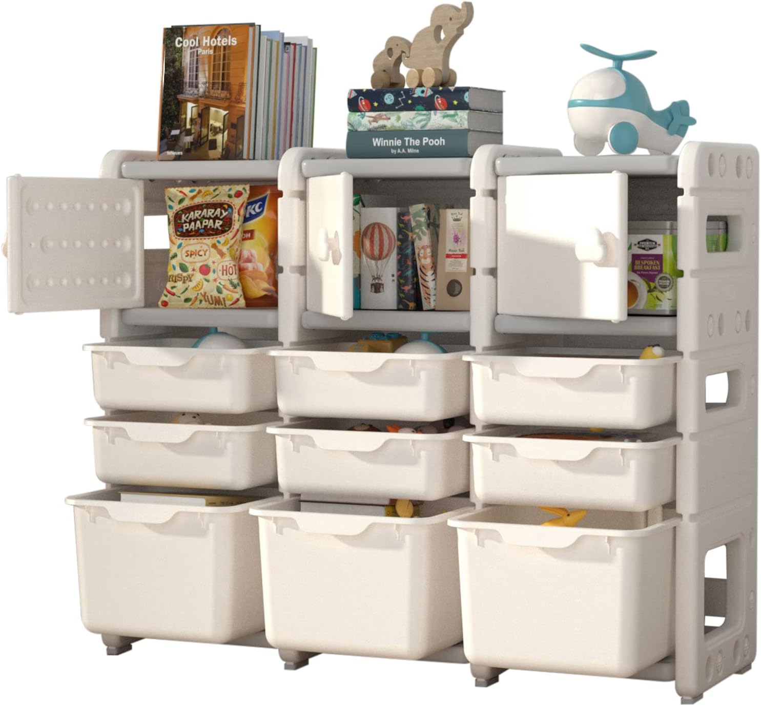 UNICOO Kids Shelves for Toy Organizer and Bookshelf Storage