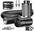 4 in Air Filtration Kit - Quiet 130 CFM Inline Fan with Carbon Filter