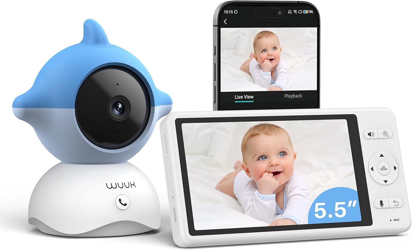 WUUK 5.5'' Video Baby Monitor: Ultra-Clear Night Vision & Cry Detection